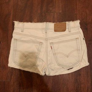 Levi's White Denim Shorts